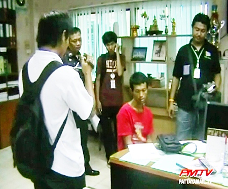 Another drug user is detained at the police station.